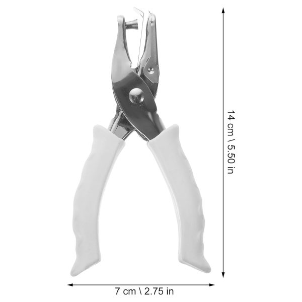 Manual Punch Single Hole Puncher Metal Handheld Paper Punch Plastic White Punch Pliers for DIY Loose Leaf Scrapbook Craft Supplies - Image 2