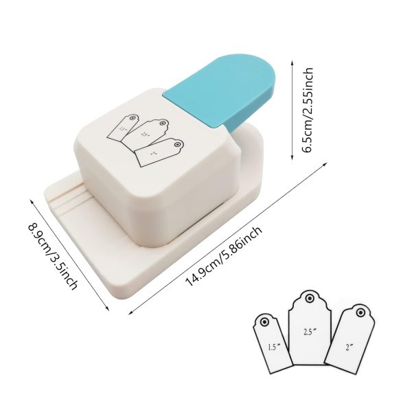 3 in 1 Craft Tag Punch, 1.5/2/2.5 Inch Gift Tag Paper Punches for DIY Projects, Card Making, Scrapbooking, Craft, Perfurador, DIY Puncher - Image 2
