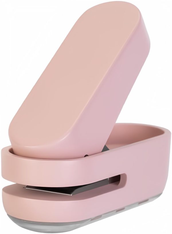 Mini Small Hole Puncher Pink Color, 10 Sheet Paper Hole Puncher Capacity Single Hole Puncher for Office Use Or Gift for Students (Pink)