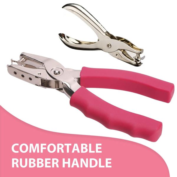 1 Hole Punch， 1/4 inch of Single Whole Punch，with Soft Grip Handles, with 6 Sheet Capacity, Perfect for Home Office School Supplies, can be Used for Labels and Greeting Cards，3 PCS - Image 2