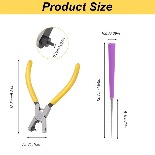 2pcs Watch Band Hole Punch Plier, 2.0mm Belt & Shoe Strap Punch Tool, Handheld Wrist Belt Leather Hole Punch for DIY Craft & Fabric - Image 2