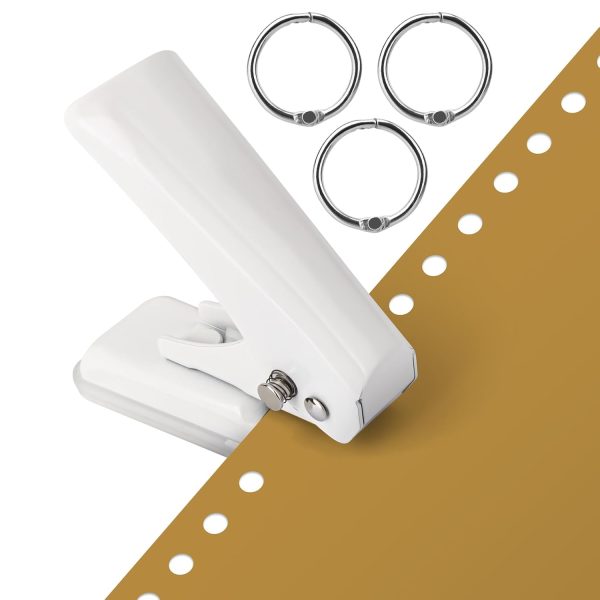 1 PCS Single Hole Puncher, 40 Sheet Capacity, 1/4" Hole Diameter, Heavy Duty Metal Hole Punch with 50% Labor Savings, Ideal for ID Cards, Chipboard, Paper & Art Projects