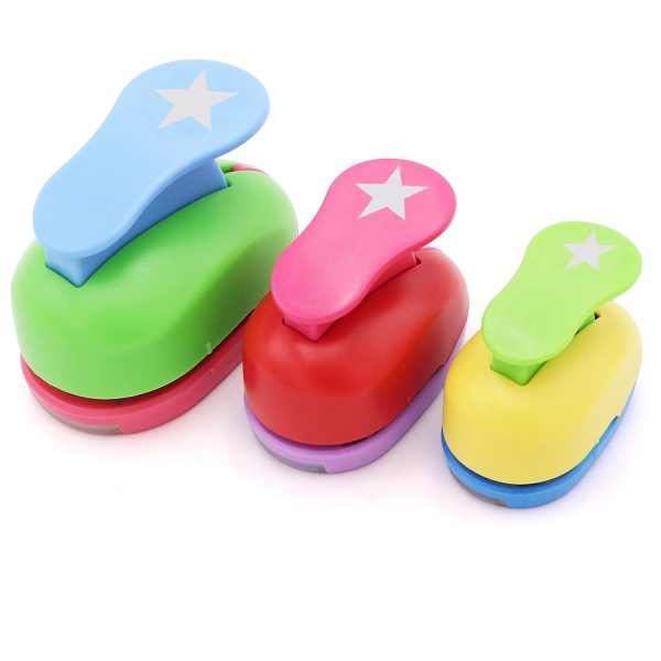 3 Pcs Star Punch 1-Inch 1-1/2-Inch 5/8-Inch Paper Punchers Scrapbook Crafts Paper Punch