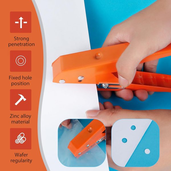 Single Hole Punch, 5/16 Inch Adjustable Screw Cover Hole Punch, Heavy Duty Hole Puncher, Edge Banding Punching Pliers with Limit Taper Drill Bit for Paper Cards, Hard Film, Thin Wood, PVC, Leather - Image 2