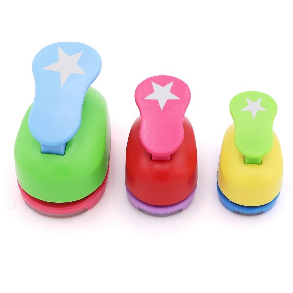 3 Pcs Star Punch 1-Inch 1-1/2-Inch 5/8-Inch Paper Punchers Scrapbook Crafts Paper Punch - Image 2