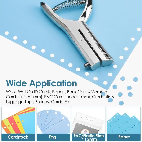 Hole Punch 1/4" Puncher, Handheld Single Hole Puncher for Crafts and Paper, Heavy Duty Punch for Paper Cards Plastic Cardboard - Image 2
