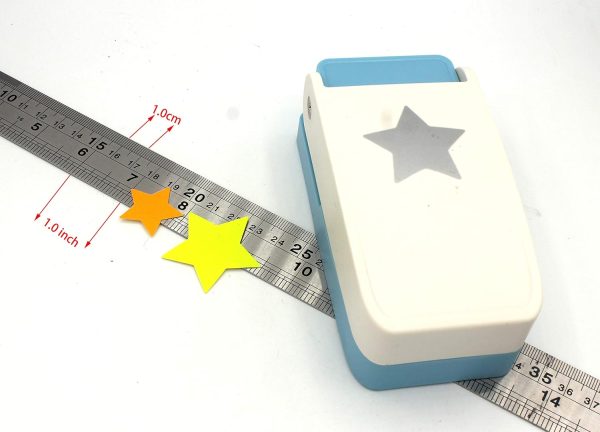 Handmade Scrapbooking 1.5 Inch 38mm Size Craft Lever Punch Embossing Puncher Mini Fancy Punch (Star Shape-1.5inch) - Image 2