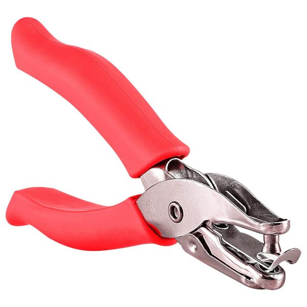 Single Hole Punch Metal Red, 1/4” Hole Puncher with Soft Grip Handles for Paper and Crafts Round Circle Shape, for Kids and Adults, Also Available in Green, Pink, Purple, Blue, Grey, 1 Pc – by